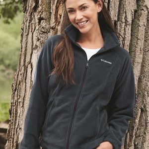 Ladies Small Dark gray Columbia fleece zip up
